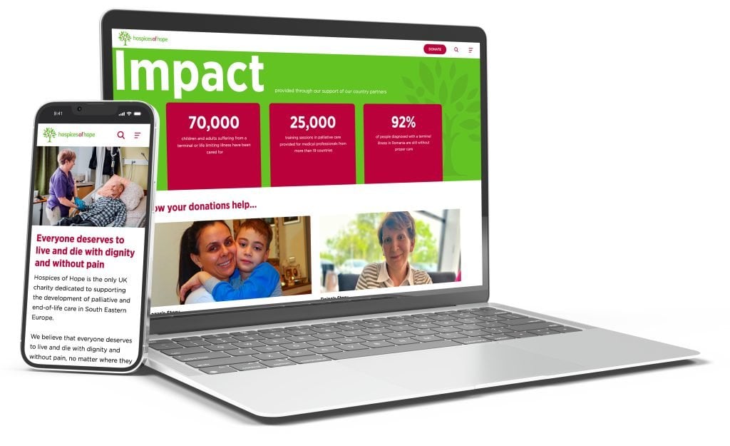 Hopsices of hope website on macbook and mobile