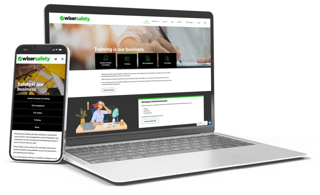Wiser safety website on macbook and mobile