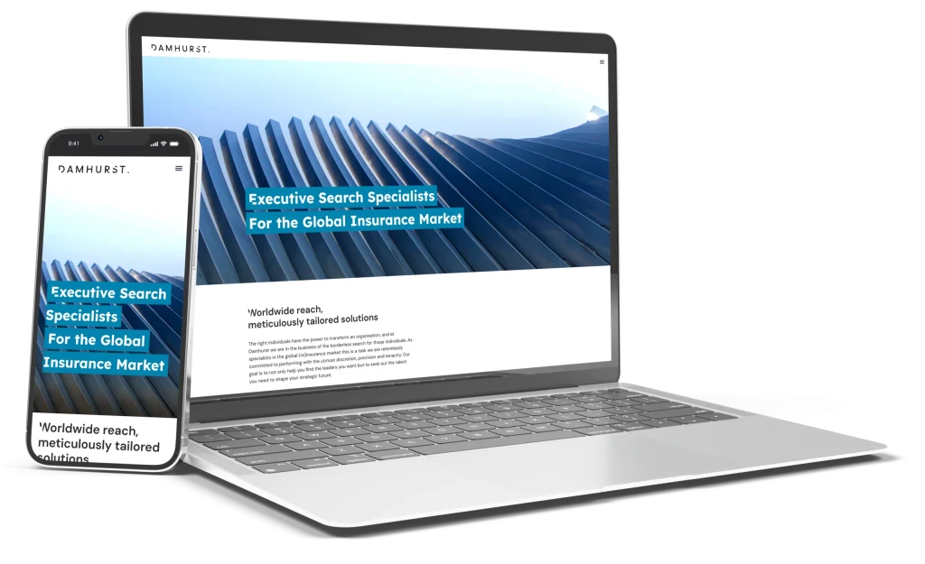Damhurst website on macbook and mobile